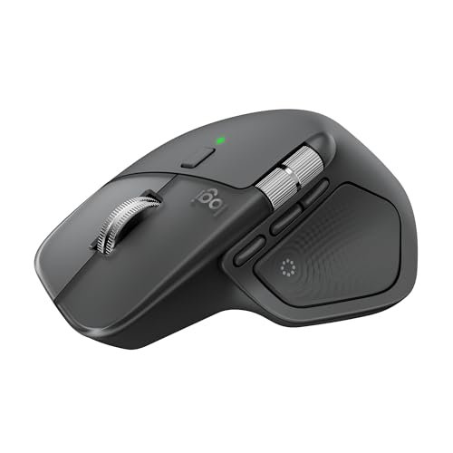 Logitech MX Master 4, Ergonomic Wireless Mouse with Advanced Performance Haptic Feedback, Ultra-Fast Scrolling, USB-C Charging, Bluetooth, Windows, MacOS - Graphite