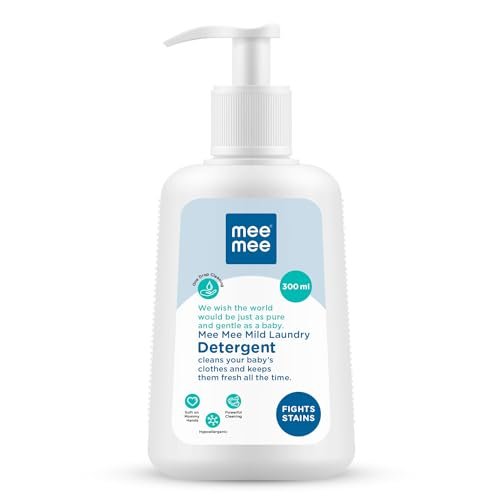 Mee Mee Baby Liquid Detergent 300 ml | Ph balanced, Free from Harsh Chemicals, Safe for mother's hands & baby's skin | Anti-Bacterial, Removes Stains & Odor with One Drop, Hypoallergenic