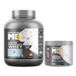 MuscleBlaze Biozyme Performance Whey Protein Powder, Blue Tokai Coffee (2kg / 4.4lbs) & Micronised Creatine Monohydrate CreAMP Powder, Unflavoured (32 Servings, 100g) | Pack of 2