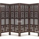 NEOCOLOURS Wooden Partition Divider for Living Room, Partition Wall, Privacy Divider, Freestanding Panels for Makeup Studio/Changing Room/Pooja Room (4 Panel 5 FEET Mix)