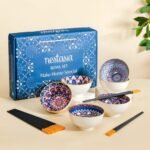 Nestasia Multicolor Bowls Set of 6 with 6 Pair of Chopsticks | Mandala Print Ceramic Bowls for Serving Noodles, Ramen, Snacks, Soups or Curries | Perfect for Gifting (250 ml Each)
