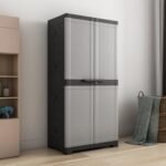 Nilkamal Freedom Large 18 (FMSC18) Shoe Rack Plastic Cabinet with Dustproof Door – Shoe Rack for Home, Chappal Stand for Home Indoor & Outdoor, Shoes Rack Plastic with Door (Grey/Charcoal Grey)