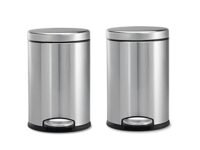 OPR Stainless Steel Plain Pedal Dustbin with Lid | Trash Can Round Shape Dustbin for Bathroom, Home, Kitchen, washrooms, Room and Office- Pack Of 2 (5 Litre)