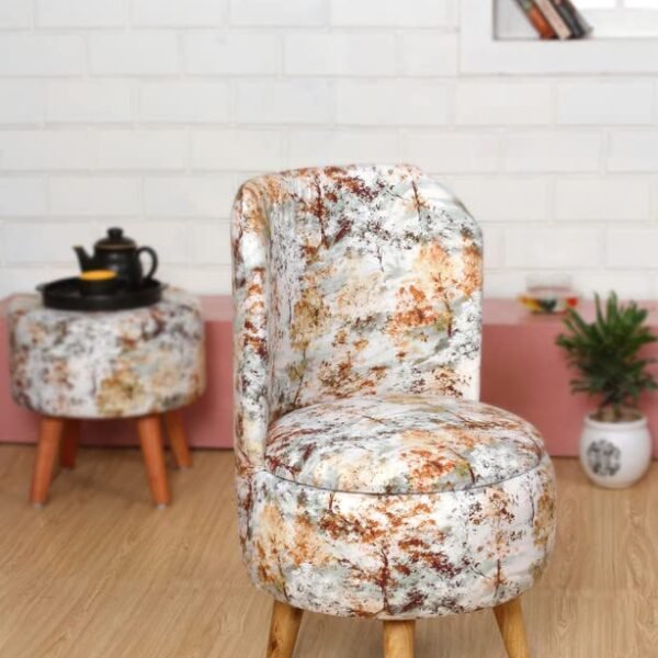 Ottoman pouffes Stool for Living Room Dinning Chair for Living Room Dressing Makeup Table Pouffe Chair (Chair-YellowOrange)