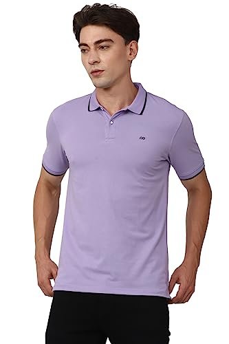 Peter England Men's Snug Fit Solid Polo T-Shirt with Coloured Collar Tipping| Cotton Rich| Premium Pique Weave