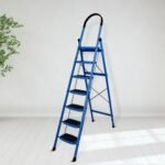 Plantex Premium Steel - 7 Step Ladder/Wide Anti Skid Steps/Heavy Duty Multipurpose Foldable 7 Step Ladder(Blue & Black)