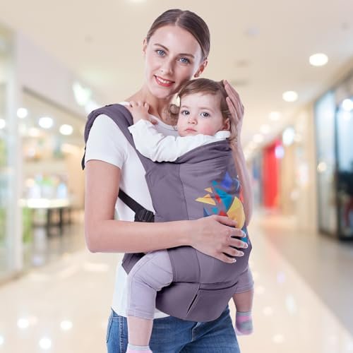 R for Rabbit Hug Me Elite Baby Carrier for 0 to 3 year Newborn | 3 in 1 Front Facing In-Out & Back Carry Position, Adjustable Ergonomic Strap Kangaroo Bag for 6 to 36 Month Kid Up to 15 Kg (Dark Grey)