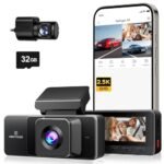 REDTIGER A3 3 Channel Dash Cam Front and Rear Inside, 2.5K+1080P+1080P Car Camera with WiFi, 3.18" Screen, IR Night View, 24H Parking Mode, Loop Recording, 32GB Card Included, Supports 256GB