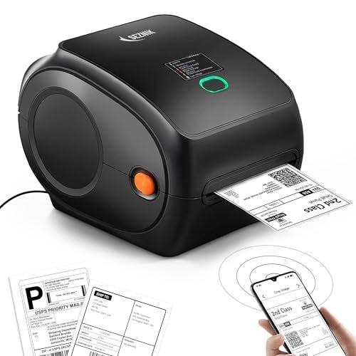 SEZNIK Shakti Bluetooth Shipping Label Printer | 4×6 Label & Different Size Label | Bluetooth, USB Connect| Inkless Thermal | Print from Mobile, Laptop| Donot Support Seller Flex | 1Year Warranty