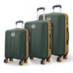 Safari Thorium Neo 8 Wheels Set of 3 Trolley Bags, Hard Case Polycarbonate, 360º Wheeling Carry on & Check-in Luggage for Men & Women, Suitcase for Travel, Trolley Bags for Travel, Dusk Green