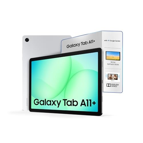 Samsung Galaxy Tab A11+, 27.82 cm (11 inch) Display, 8 GB RAM, 256 GB Storage, 90Hz Refresh Rate, AI with Google Gemini, Dolby Atmos, Quad Speakers, Wi-Fi + 5G Tablet, Silver