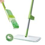Scotch-Brite Hands-Free Microfiber Flat mop (with 1 Extra Refill) and in-Built Easy Squeeze Mechanism, Plastic