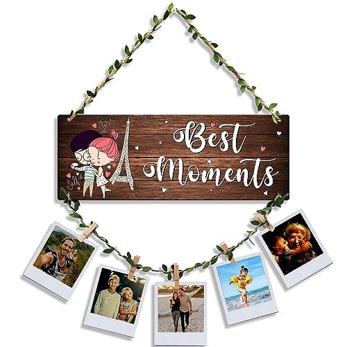 Sehaz Artworks Photo Frame Wall Hanging | Collage Photo Frames for Wall | Wall Photo Frames for Home Decoration | Clips For Photo Hanging | Balcony Decoration Items Outdoor | Room Decor Items