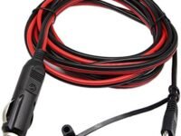 SinLoon Cigarette Lighter SAE Battery Charger Cable,12V 15A Cigarette Lighter Plug to Waterproof SAE Quick Release Adapter Extension Charging Cable with Fuse and LED Light(10FT,3 Meter)