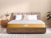 Sleepwell Dual Mattress | Reversible | High Density (HD) Foam | 5-inch King Bed Size, Medium Soft & Hard (Orange, 78x72x5)