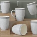 The Earth Store Grey Fizz Coffee Mugs Set of 6 Ceramic Mugs to Gift to Best Friend, Tea Mugs, Microwave Safe Coffee Mugs, Ceramic Tea Cups