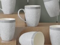 The Earth Store Grey Fizz Coffee Mugs Set of 6 Ceramic Mugs to Gift to Best Friend, Tea Mugs, Microwave Safe Coffee Mugs, Ceramic Tea Cups