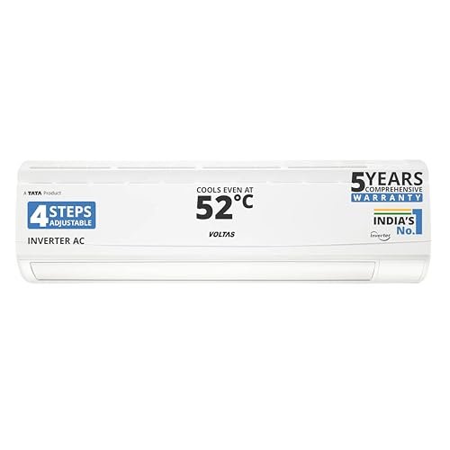 Voltas Vectra CAR 1.5 ton 5 star inverter Split AC | 4-IN-1 Adjustable mode | Energy Efficient | High ambient Cooling-cools even at 52°C | Anti dust filter with Anti-microbial coating | Sleep mode