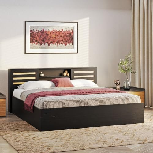 Wakefit Bed | King (78 X 72) Engineered Wood Bed with Storage, 1 Year Warranty | - Caph - Wenge