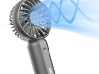 Portable Mini Fan - Rechargeable Hand Fan with 3 Adjustable Speeds, 2000mAh Battery, Lightweight Design, Low Noise, and Easy Portability for Indoor and Outdoor Use (Grey)