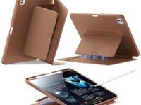 ESR for iPad Pro M5/M4 13 inch Cover Case (2025/2024), Vertical Stand Cover, Multi Stand Angles, Ultra-Stable Case for iPad Pro 13 with Pencil Holder, Flip Series, Brown