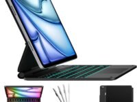 typecase Edge Keyboard for iPad Air 11 (M3/M2), Air 5th/4th & Pro 11 (4th/3rd/2nd/1st Gen), Precision Multi Touch Trackpad, 11-Colors Backlit, Floating Cantilever, Black-in(Not fit A16/10th/11-M4/M5)