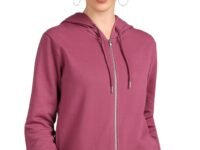 Alan Jones Clothing Women's Solid Zipper Hooded Sweatshirt | Front Zip, Ribbed Hem, Lined Hood, Casual Winter Wear
