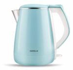 Havells Aqua Plus Electric Kettle 1.2 Litre, 1250 Watt | 304 Stainless Steel Inner Body | Cool Touch Body | Auto Shut-Off |Wider Mouth|2 Years Door Step Warranty by Havells (Blue)