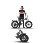 EMotorad Doodle Pro Fat-Tire Foldable Electric Mountain Bike – 250W Rear Hub Motor, 12.75Ah Removable Li-ion Battery, C6+ Display, Front/Rear Lights with Side Indicators (Doodle Pro, Native Pop)