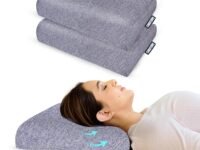 Memory Foam Cervical Neck Pillow | 2 Years Warranty | Pain Relief Sleep, Improves Posture Spinal Alignment, Neck Pain Relief | 23 x 14 x 4.5 Inch | Blue Melange Cover | Pack of 2