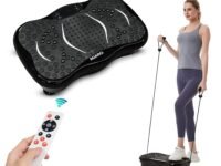 AGARO Alpha Crazyfit Vibration Plate Massager, Home & Gym Workout Machine for Muscle Toning, Calorie Burn, Massaging, Weight Loss Comes with 5 Program Mode with Remote, 2 Exercise Band