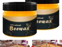 2 PACK Beeswax Furniture Polish, Natural Traditional Beeswax Wood Polish Shine for Furniture, Wood, Cabinet, Wardrobe for Restoring Back Wood Shine Polish