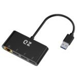 [3 x USB 3.1 + Ethernet LAN] QZ USB Hub with Ethernet, USB Hub with LAN RJ45 for PC and Laptop [USB 3.1 Gen 1]