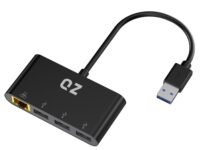 [3 x USB 3.1 + Ethernet LAN] QZ USB Hub with Ethernet, USB Hub with LAN RJ45 for PC and Laptop [USB 3.1 Gen 1]