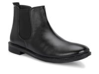 AADI Men's Black Synthetic Leather Lightweight Comfortable Trendy Outdoor Casual Shoes Slip On Chelsea Boots
