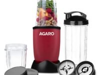 AGARO Regal 3 Jar Personal Blender, 400 Watts, Mixer/Grinder/Smoothie/Juice Maker, Serrated & Cross Ss Blade, Copper Motor, Juices, Nut Butter, Milkshakes, Idli/Dosa, Indian Spice Masala & Chutney