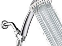 ALTON SHR20955 SS-304 Grade ABS Brass 2-in-1 5-Function Chrome Finish Shower Head with 1.5 Meter Tube, 6 Inch Brass Arm and Bracket (Silver, Diameter: 4-inch)