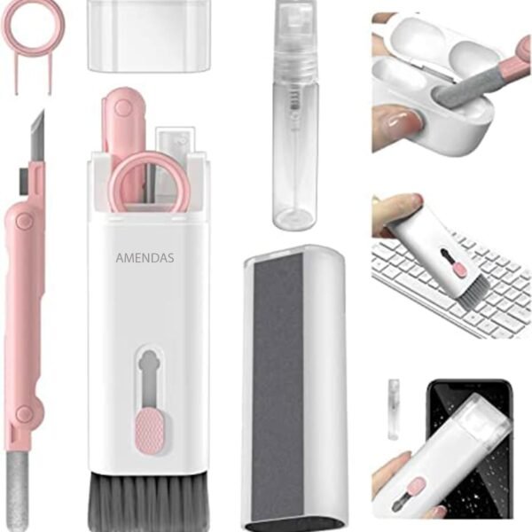 AMENDAS 7 in 1 Electronic Cleaning Kit for Laptop Cleaning kit airpod Cleaning kit Screen Dust Brush Including Soft Swipe Airpod Cleaner Pen,Phone Speaker Cleaner Key Puller and Spray Bottle