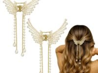 ANNA CREATIONS 2 Pcs Latest Korean fashion Style Metal Hair Claw Jaw Clamp Clips Hair Clutcher Hair Clip Hair Pin Hair Accessories for Women & Girls