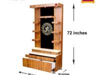 ARTOFINDIA Wooden Brown Mandirr for Home | Corian Design Pooja Mandir | Big Wooden Mandiir for Home & Office | Decorative Mandiir for Home Decor