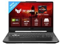 ASUS TUF A15 (2025), AMD Ryzen 7 7445HS, Gaming Laptop(RTX 3050,75W TGP,16GB DDR5(Upgradeable Upto 64GB )512GB SSD,FHD,15.6",144Hz,RGB Keyboard,48Whrs,Windows 11,Graphite Black,2.3 Kg) FA506NCG-HN199W
