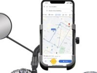 AUTOGUYS B29 Mobile Holder for Bikes or Bike Mobile Holder for Maps and GPS Navigation, one Click Locking, Firm Gripping, Anti Shake and Stable Cradle Clamp 360° Rotation Phone Mount (Random Color)