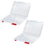 Agora Legal/A4/A5 Lockable Storage File Box Transparent Premium Plastic Portable Archive Organizer Documents, Envelopes, Certificates, Artwork, Photos, Stationery Office Supplies (Pack of 2)