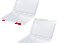 Agora Legal/A4/A5 Lockable Storage File Box Transparent Premium Plastic Portable Archive Organizer Documents, Envelopes, Certificates, Artwork, Photos, Stationery Office Supplies (Pack of 2)