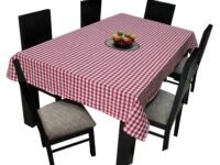 Airwill Branded, 100% Cotton Yarn-Dyed Multicolor Checks with 6/8 Seater Tablecloth, Sized 140cm Width and 180cm Length, Pack of 1 Piece