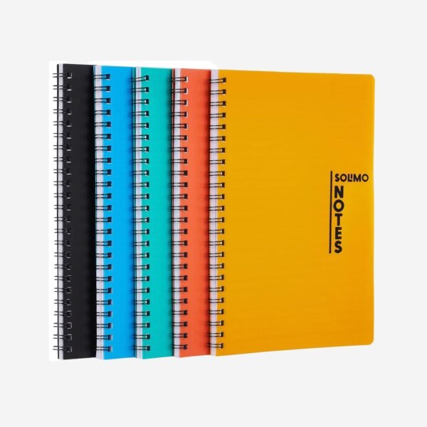 Amazon Brand - Solimo Notebooks, Spiral-Bound, Lightweight, Vibrant Colours (A5, 100 Pages, 70 GSM, Set of 5)