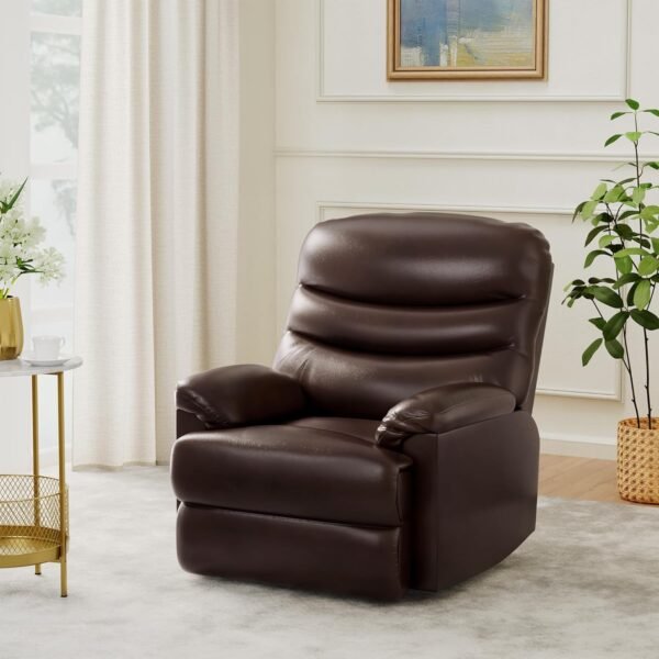 Amazon Brand - Solimo Serpens Single Seater Recliner (Brown, Leatherette)