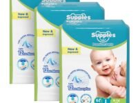 Amazon Brand - Supples Premium Baby Diaper Pants | 186 Baby Diapers | Large | 9-14 Kg | 12 Hrs Absorption | Cushiony Cotton Soft Fabric | Phthalates-Free | Triple Leak Guard | 62 Count, Pack of 3