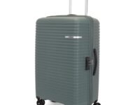 American Tourister Hard PP Check-In Suitcase with TSA Lock, Liftoff+ & 8 Wheel, Trolley Bag for Travel, Travel Bag with Double Wheel for Women & Men, Dark Olive, Medium, 67Cm