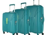 American Tourister Ivy 4 Wheel Spinner Polypropylene (Pp) 3 Pc Set Sea Green Hard Trolley Bag with TSA Lock Small, Medium & Large (55Cm + 68 Cm + 77Cm)